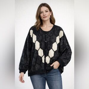 VTG Talk of the Walk Patchwork Leather Jacket | Black Snakeskin Statement Coat
